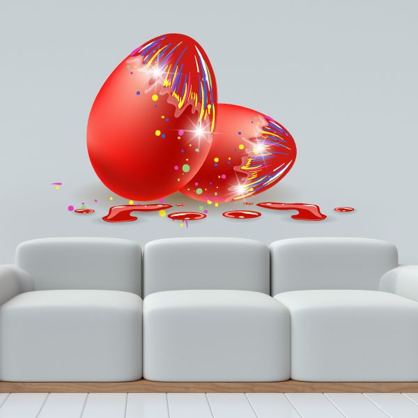 Image of Sparkly Easter Eggs Printed Die Cut Decal