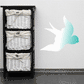 Sparrow gradient sticker: white bird silhouette with teal-to-mint body gradient.