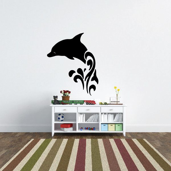 Image of Spashing Water Dolphin Decal