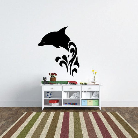 Image of Spashing Water Dolphin Decal