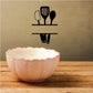 Kitchen utensil wall decal with black spatula and spoon icon