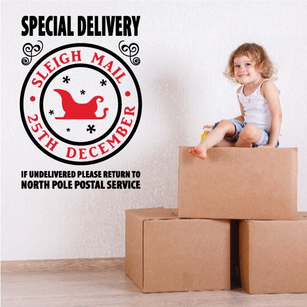 Image of Special Delivery Sleigh Mail Printed Decal