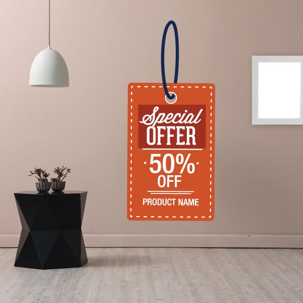 Image of Special Offer 50% Off Retail Discount Sign Wall Decal - Vinyl Decal - Car Decal - Idcolor040