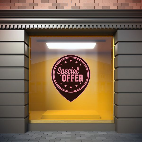 Round vinyl wall decal with 'Special OFFER' badge