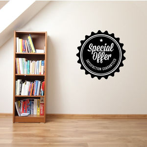 Vinyl wall decal badge: black “Special Offer” seal with “Satisfaction Guaranteed”
