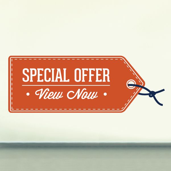Image of Special Offer View Now Retail Discount Sign Wall Decal - Vinyl Decal - Car Decal - Idcolor045