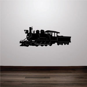 Black steam train wall decal silhouette