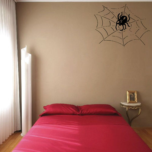 Image of Spider Waiting in Web Decal