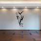 Spike dolphin wall decal in black, stylized outline with spikes and fins.
