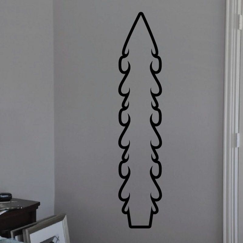 Image of Spike Tall Thin Flat Bottom Ghost Flames Car Decal - Vinyl Decal - Wall Decal - CF589