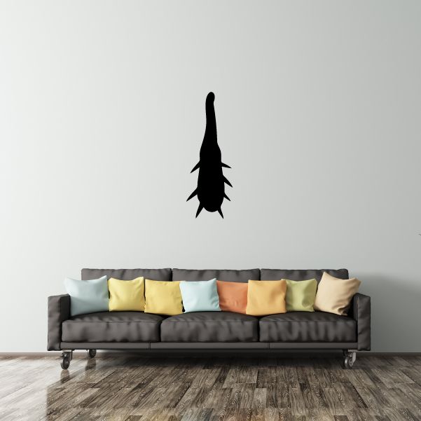 Spiked club decal, black spiked emblem shape