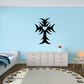 Spiked cross wall decal with heart center