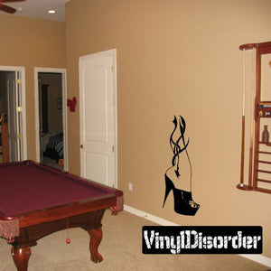 Black spiked-heel stiletto silhouette decal