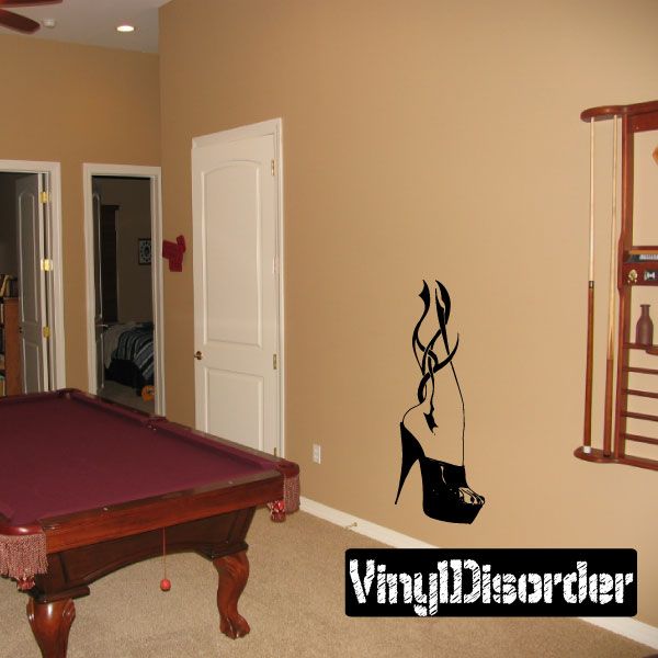 Black spiked-heel stiletto silhouette decal