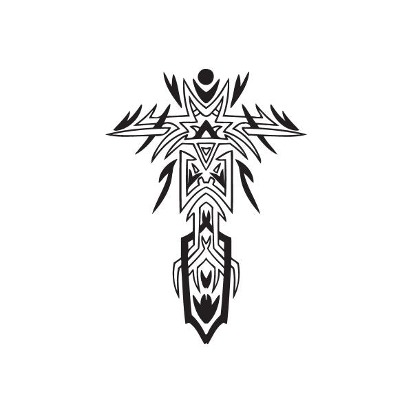 Image of Spiked Tribal Cross Decal