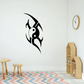 Black and white spiked yin-yang moon wall decal with flame-like edges