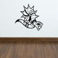 Spiky abstract snake decal, black-and-white graphic