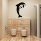 Dolphin wall decal silhouette, black, jumping pose