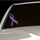 Purple awareness ribbon vinyl sticker with purple text