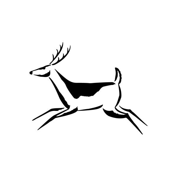 Black native-style stag decal silhouette