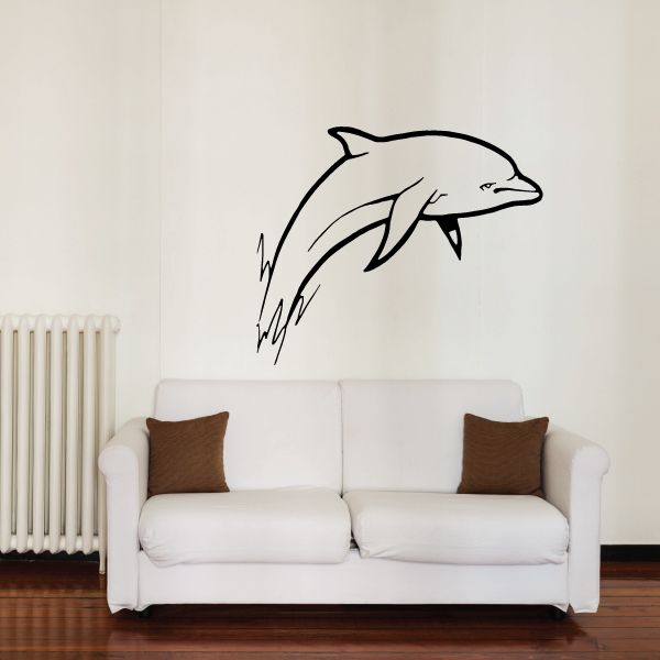 Image of Splash Out of Water Dolphin Decal