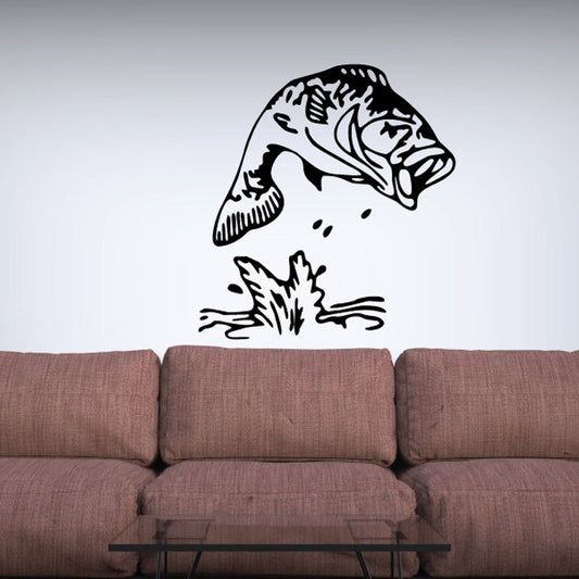 Image of Splashing Bass Fish Decal