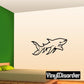Shark fin wall decal with splash action, black outline