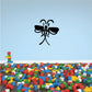 Black insect-style wall decal with split tail silhouette