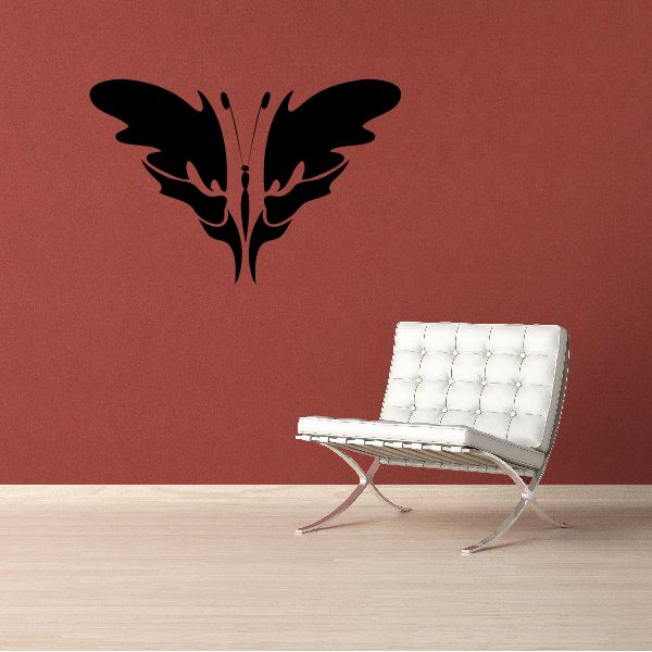 Image of Split Winged Tribal Butterfly Silhoutte Decal