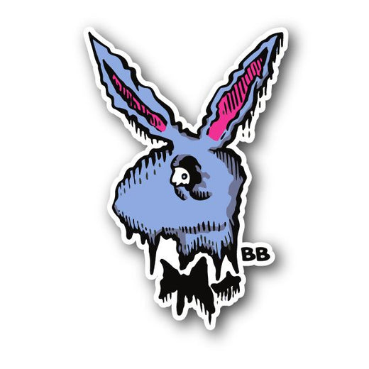 Spooky Bunny With Bow Vinyl Sticker