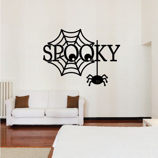 Image of Spooky Eyes Web and Spider Decal