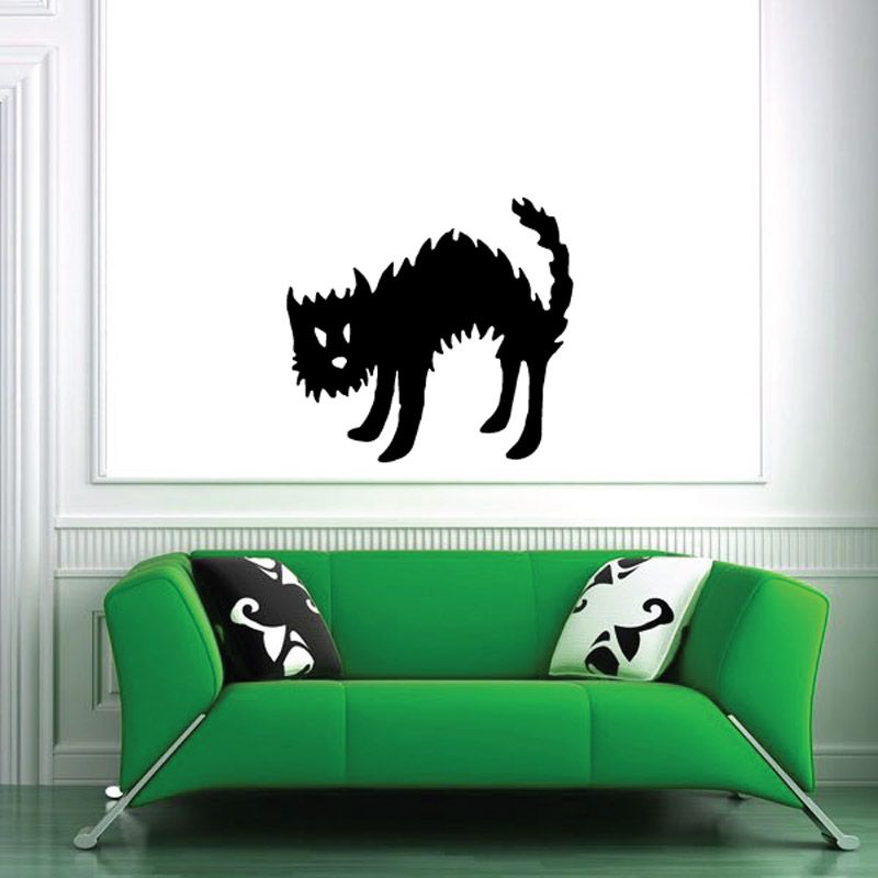 Image of Spooky Hair Rising Cat Decal