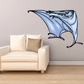 Blue pterosaur wall sticker with spooky open-mouthed face
