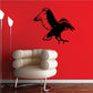 Raven flying wall decal silhouette, black with spread wings and tail.