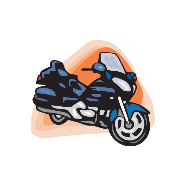 Sport touring bike sticker with blue and black motorcycle illustration