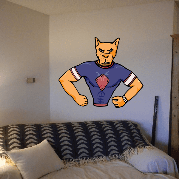 Image of Sports Mascot Wall Decal - Vinyl Sticker - Car Sticker - Die Cut Sticker - CDSCOLOR012