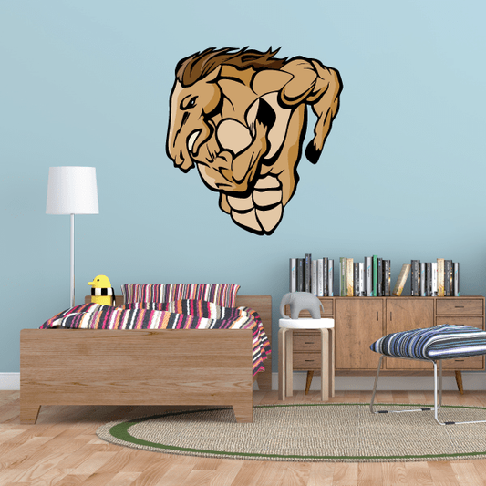 Image of Sports Mascot Wall Decal - Vinyl Sticker - Car Sticker - Die Cut Sticker - CDSCOLOR092