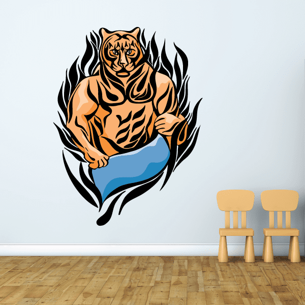 Image of Sports Mascot Wall Decal - Vinyl Sticker - Car Sticker - Die Cut Sticker - CDSCOLOR094