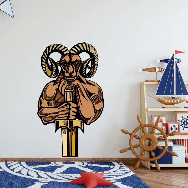 Image of Sports Mascot Wall Decal - Vinyl Sticker - Car Sticker - Die Cut Sticker - CDSCOLOR096