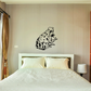 Spotted sitting frog wall decal, black outline with spotted details