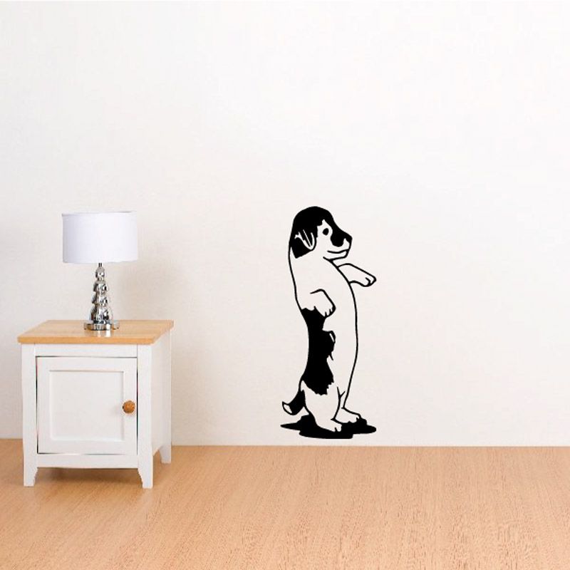 Black and white spotted dachshund dance wall decal