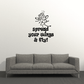 Black wall decal with fairy and text: Spread your wings & fly!