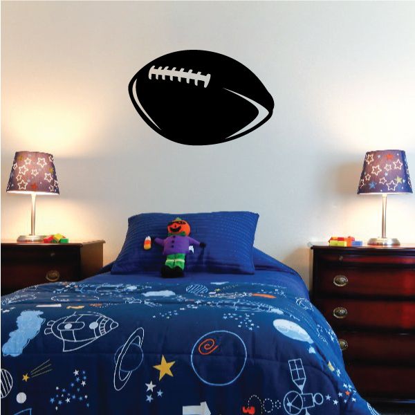 Black football wall decal with white laces