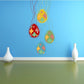 Spring vines Easter egg wall decal with four hanging die-cut eggs
