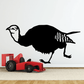 Black sprinting turkey wall decal silhouette with white claw details