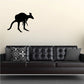 Squatting kangaroo wall decal in black silhouette