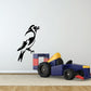 Black squawking falcon decal sticker with spread wings and raised beak
