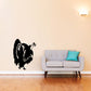 Black squawking turkey wall decal with open beak silhouette