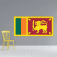Sri Lanka flag sticker with lion holding sword and maroon field