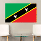 St Kitts and Nevis flag sticker with green, black, red diagonals and white stars